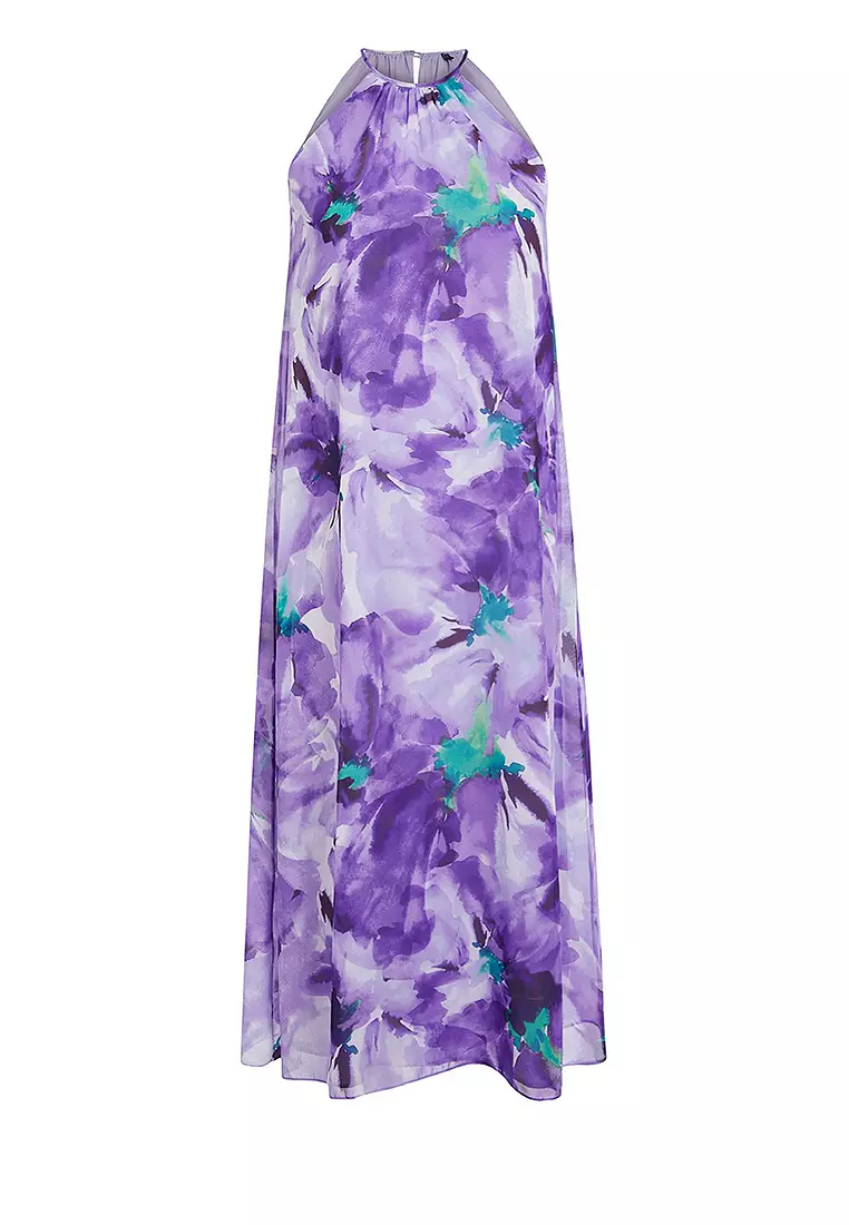 Floral Chiffon Midi Dress