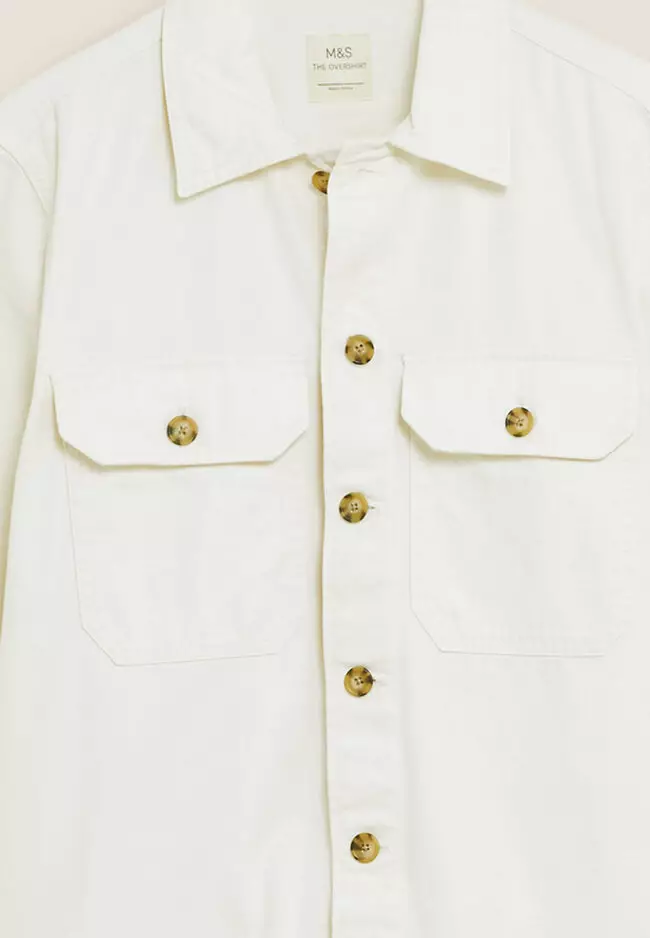 Pure Cotton Garment Dyed Overshirt