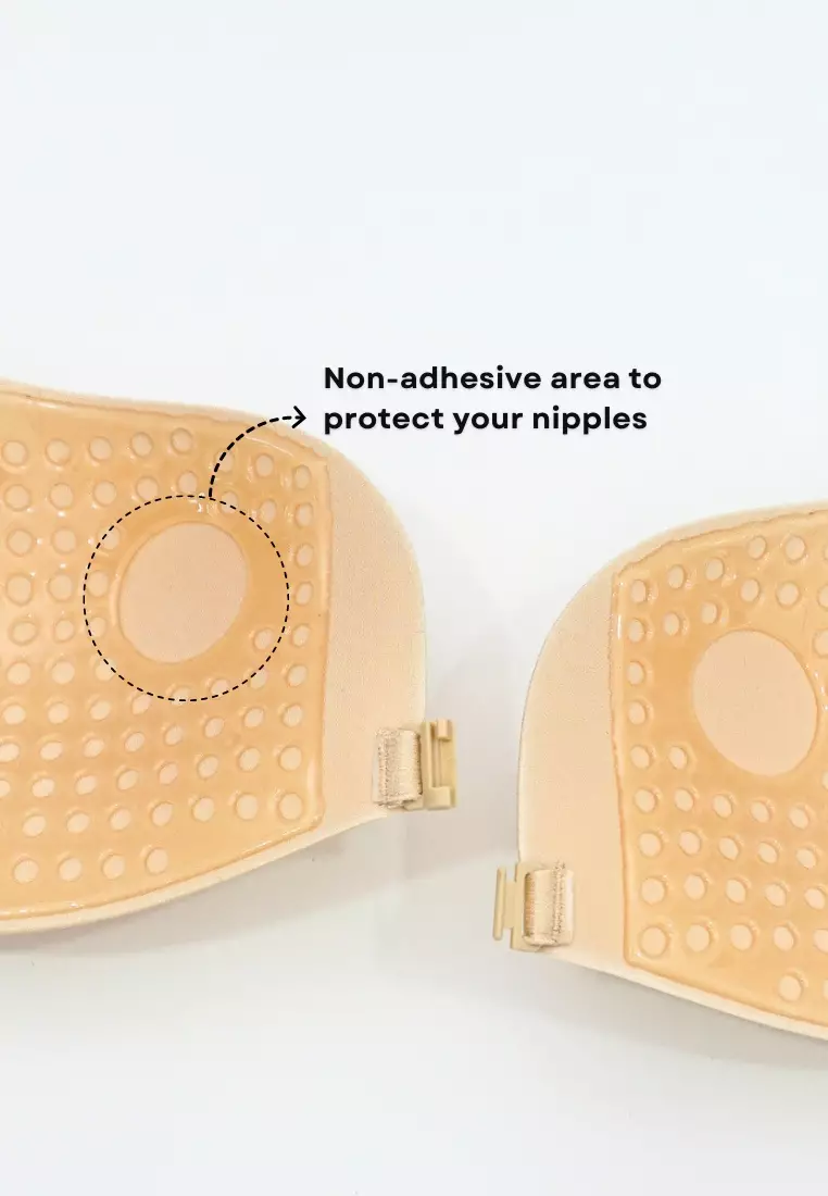 2 Pack Angel Push Up Nubra in Nude Seamless Invisible Reusable Adhesive Stick on Wedding Bra 隐形聚拢胸胸貼
