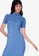 ZALORA BASICS blue Turtle Neck Knit Dress With Side Slits 0514AAA7690444GS_4