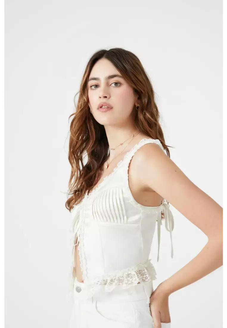 Forever 21 white lace top on sale