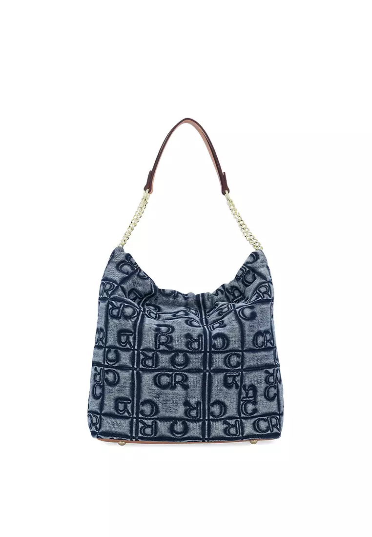 Carlo GEO Denim Tote Bag - Dark Blue