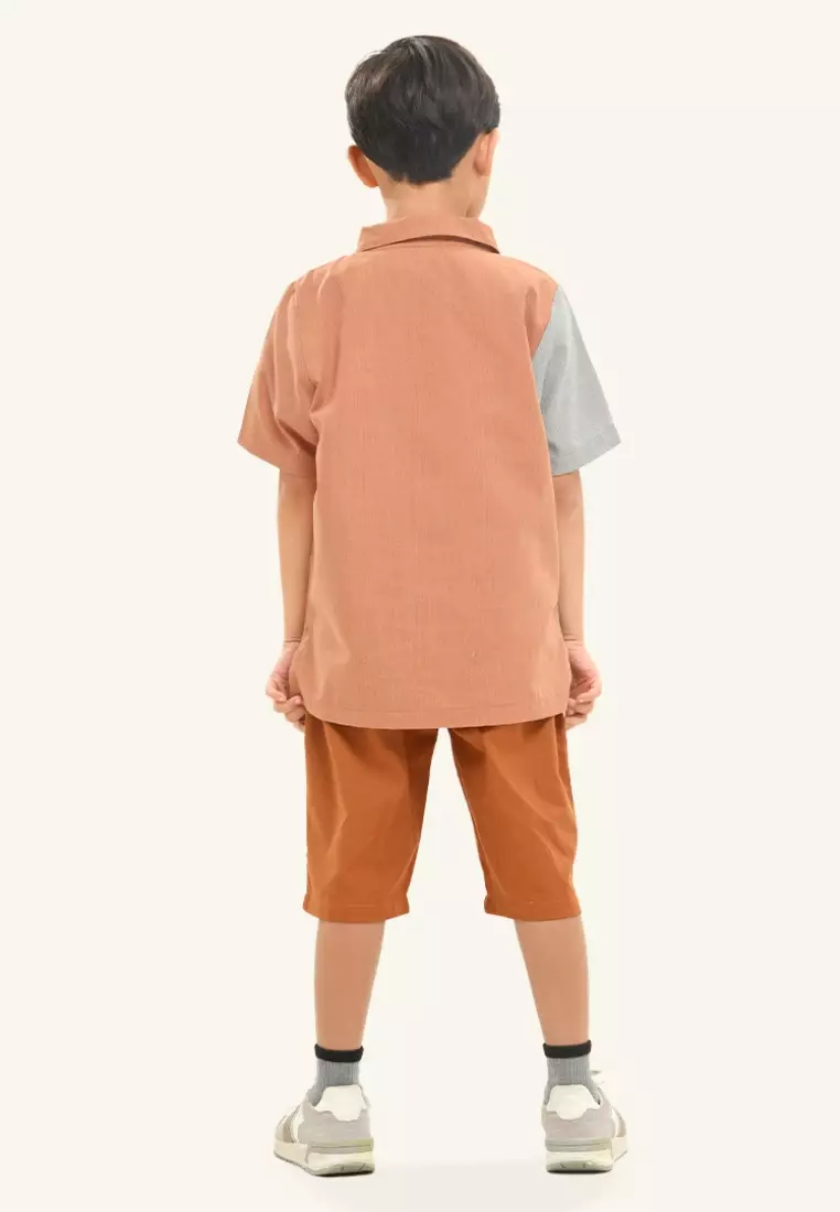 Rabbani - Setelan Baju Anak Laki-laki Kemkid Chio Terracota
