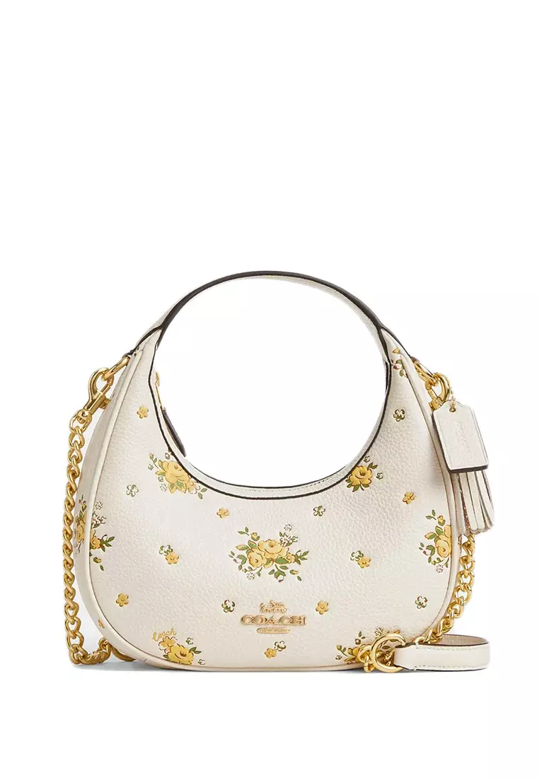 Carmen Mini Crossbody Bag With Floral Print White