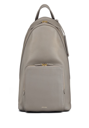 Gnome and Bow black and brown and purple and beige Athos Laptop Backpack (Leather) EDB5EAC56506E4GS_1