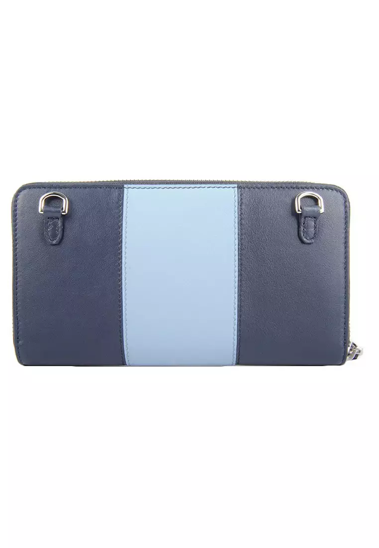 Bhytus.HP Long Wallet in Navy,Blue for UNISEX