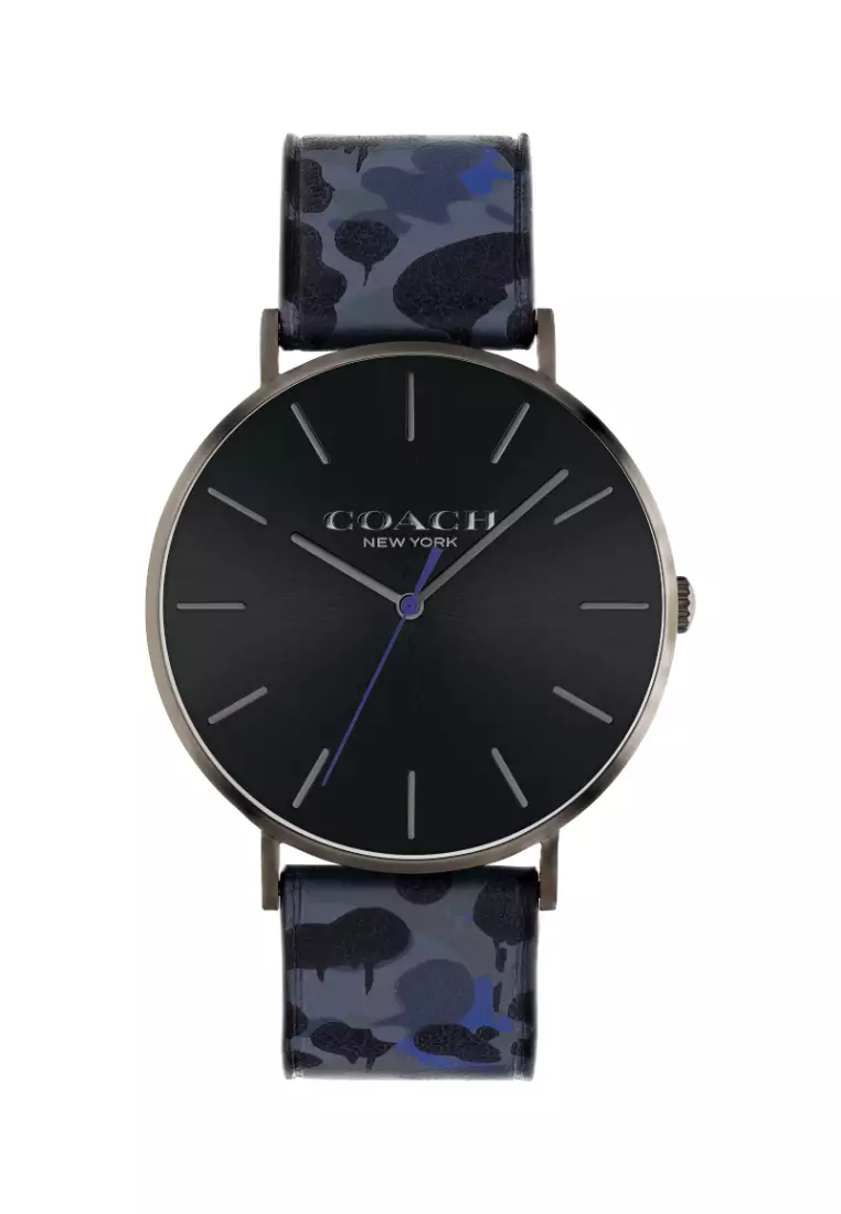 Coach watch black leather band best sale