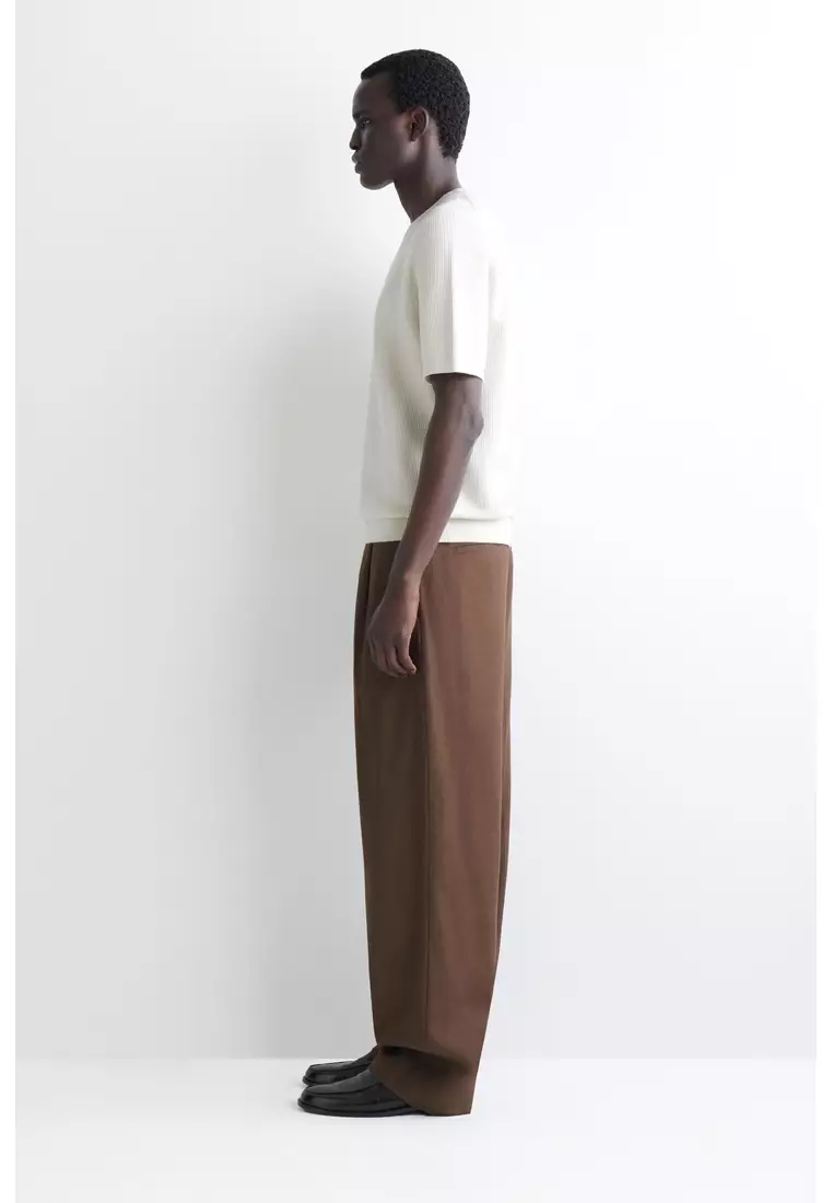 WAFFLE-KNIT COTTON T-SHIRT