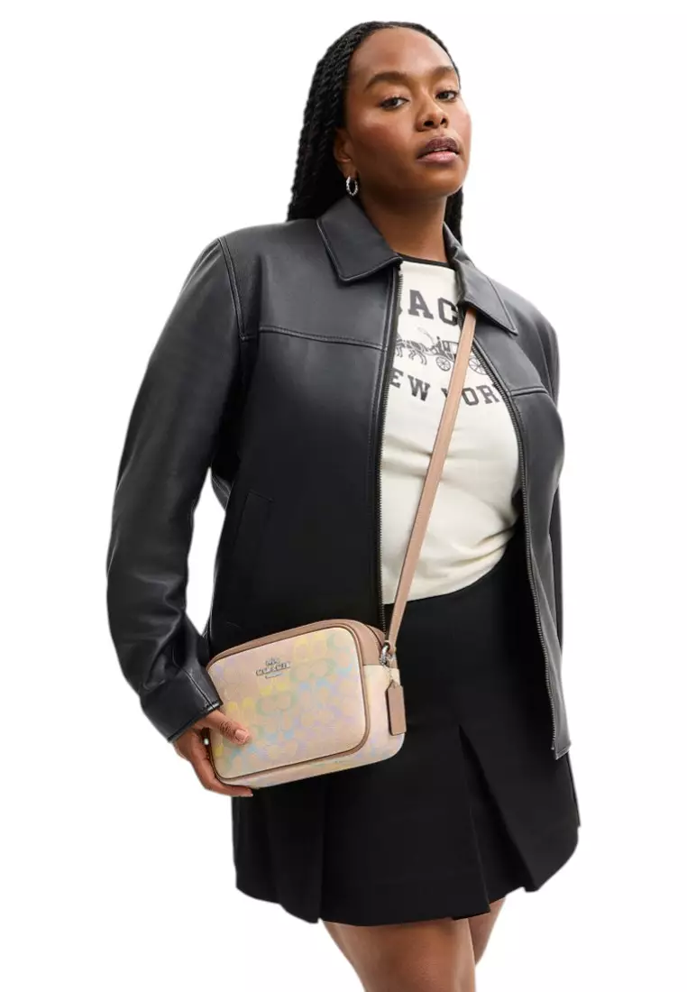 Jamie Camera Bag In Rainbow Signature Canvas - Sand/Multi