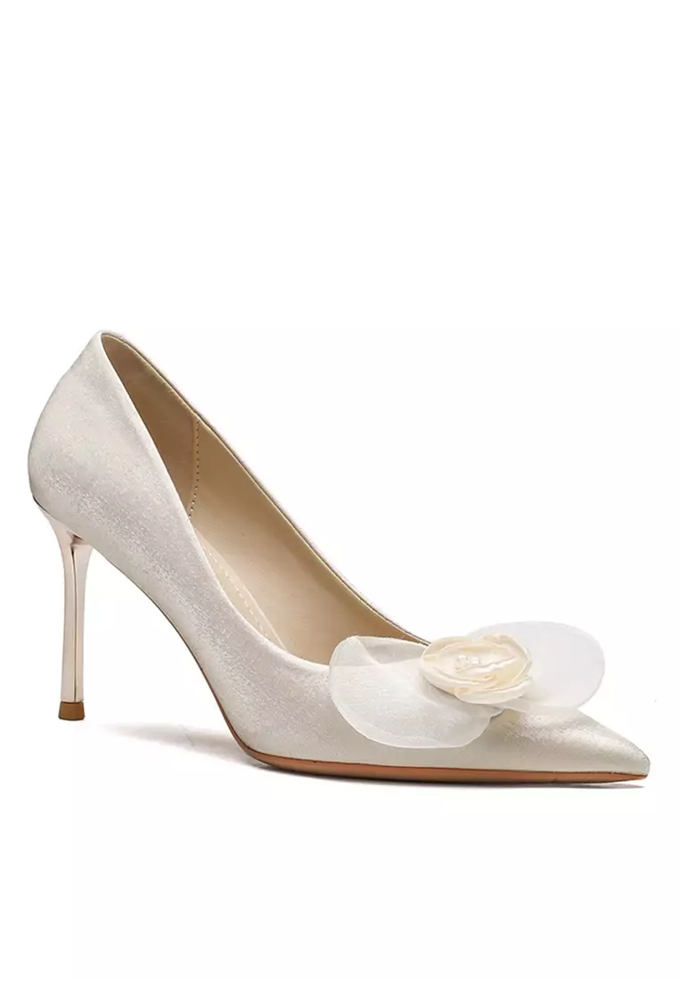 8CM Lace Flower Suede High Heels IF817-10