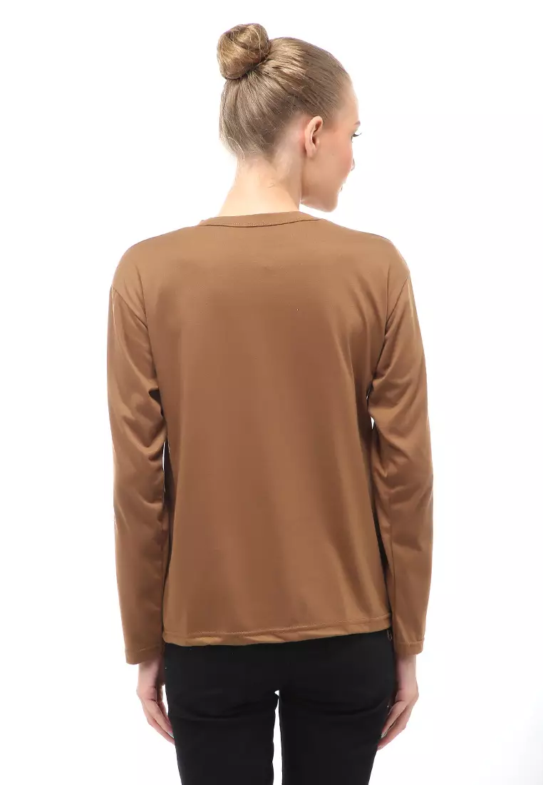 Dreama Kaos Oversized Long Sleeves Atasan Wanita Relaxed Fit - Mopan Two Faces