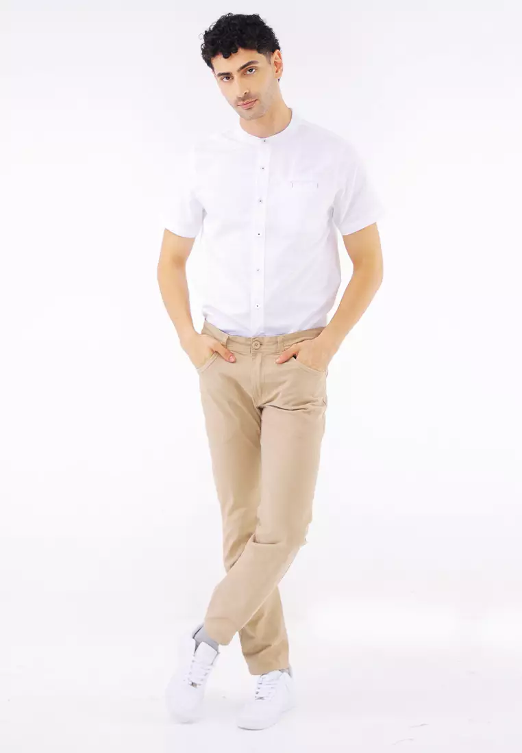 Colored Long Pants Slim Tapered Stretch