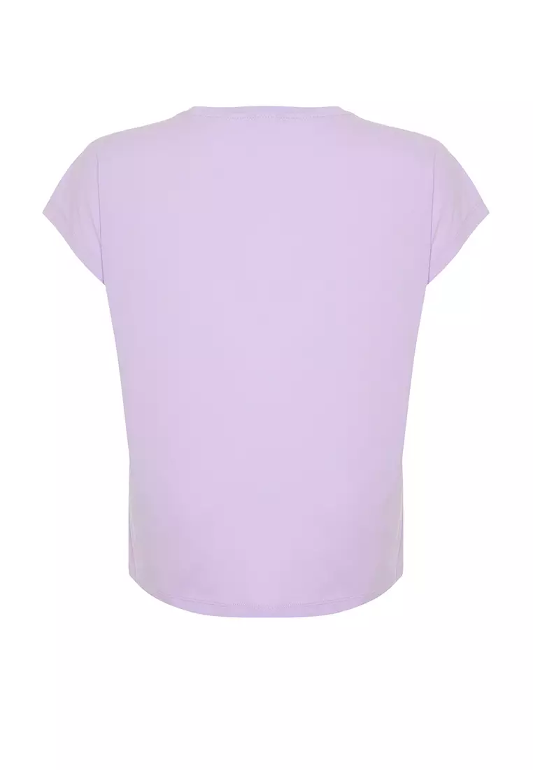 Plus Size V-Neck Slit T-Shirt