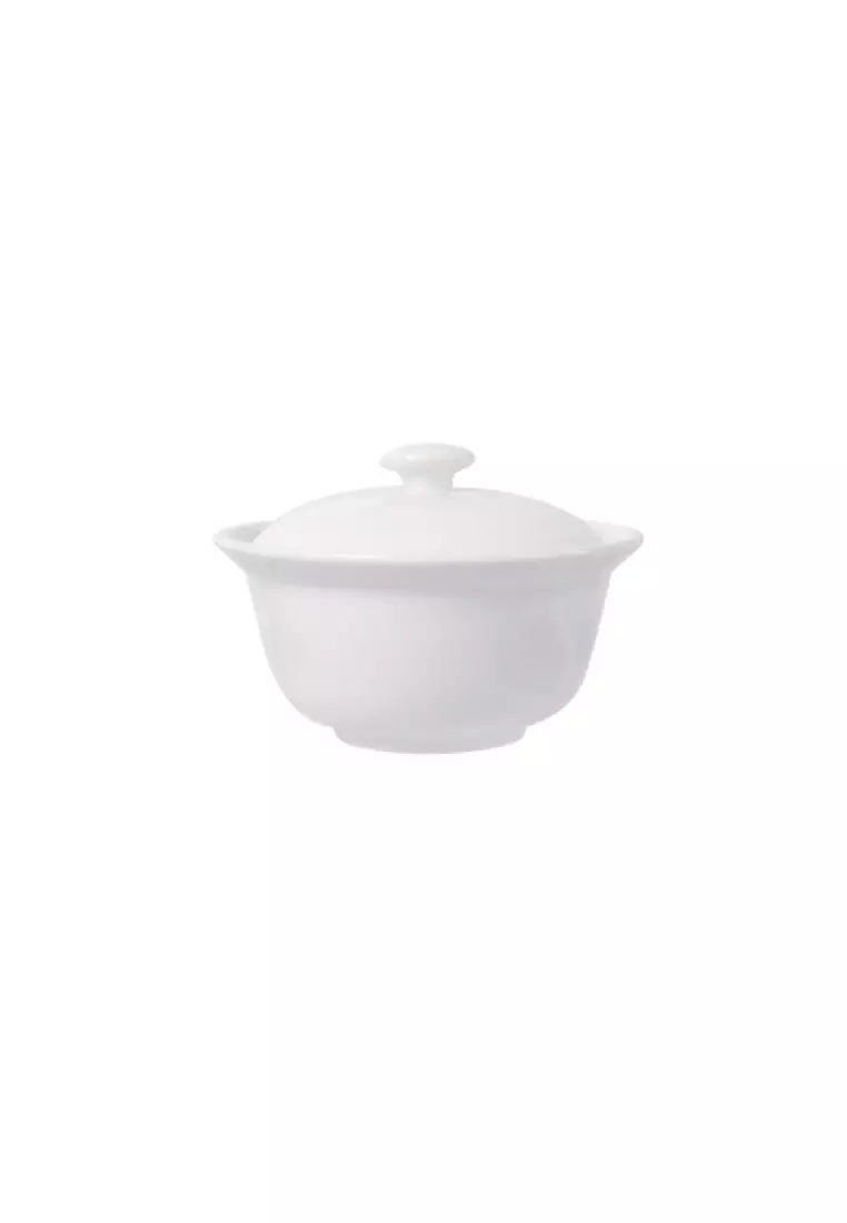 Tierra Bowl With Lid 5 L, White