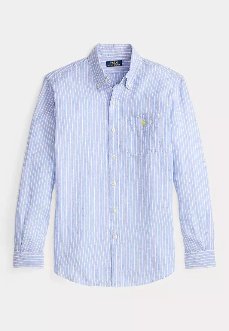 Classic Fit Striped Linen Shirt