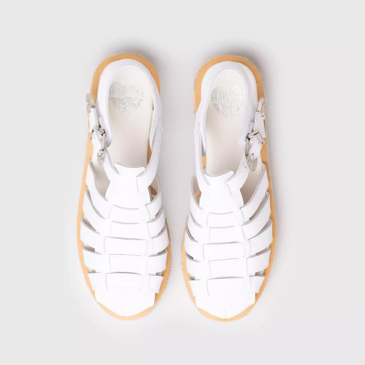 Rendeveous Platform Genuine Leather White