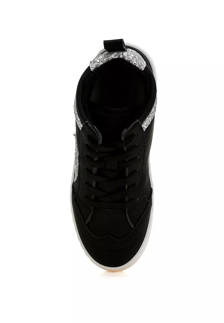 Star High Ankle Sneakers in Black