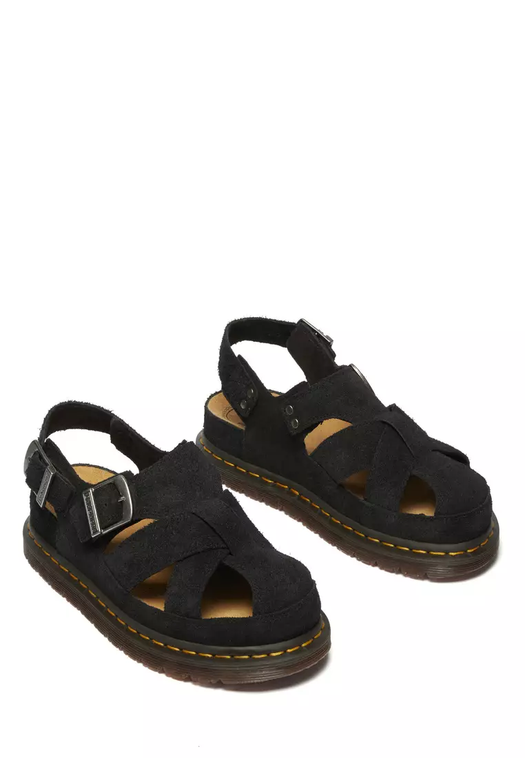 Archive Plush Suede Fisherman Black Sandals Men