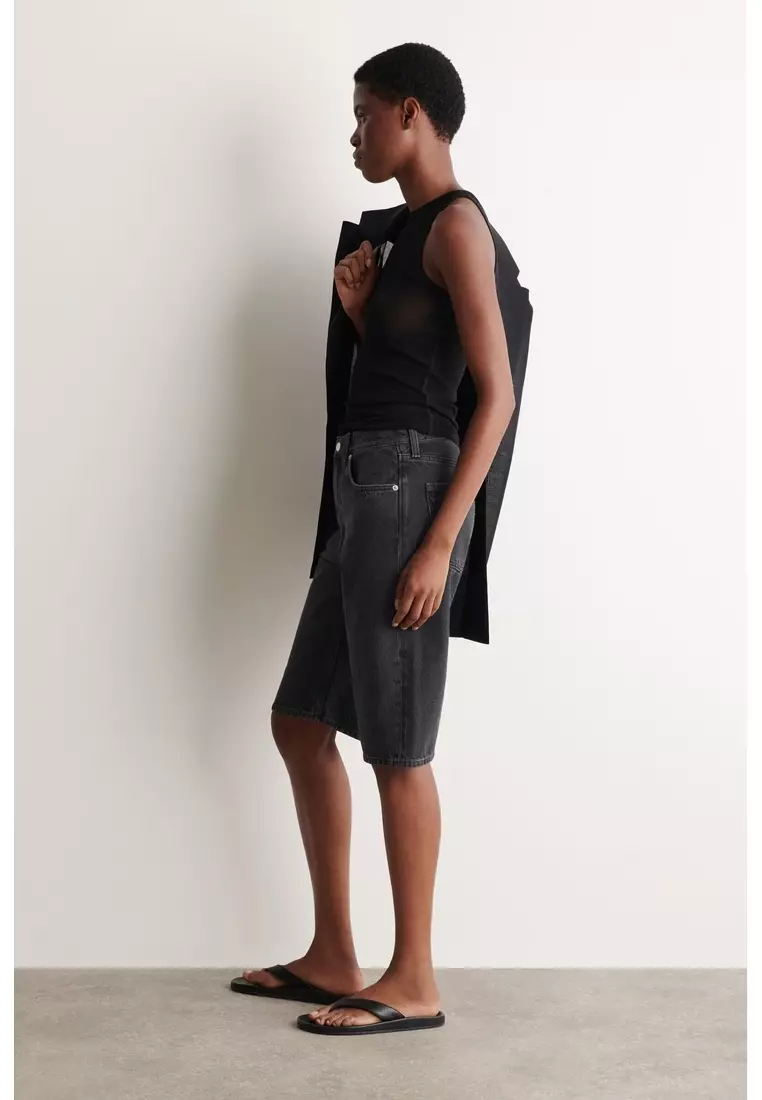 CHORD STRAIGHT-LEG DENIM SHORTS