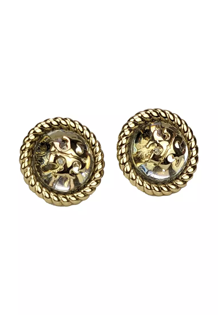 Tory burch logo cheap flower resin stud earring