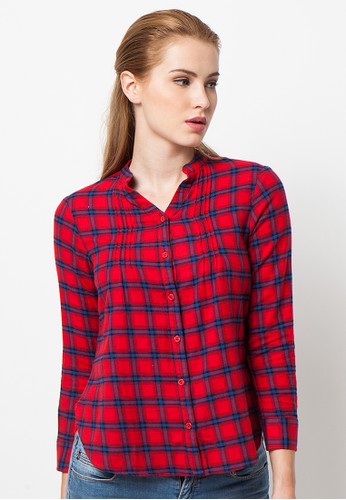 A&D MS 621 Blouse 34 Sleeve - Red Check