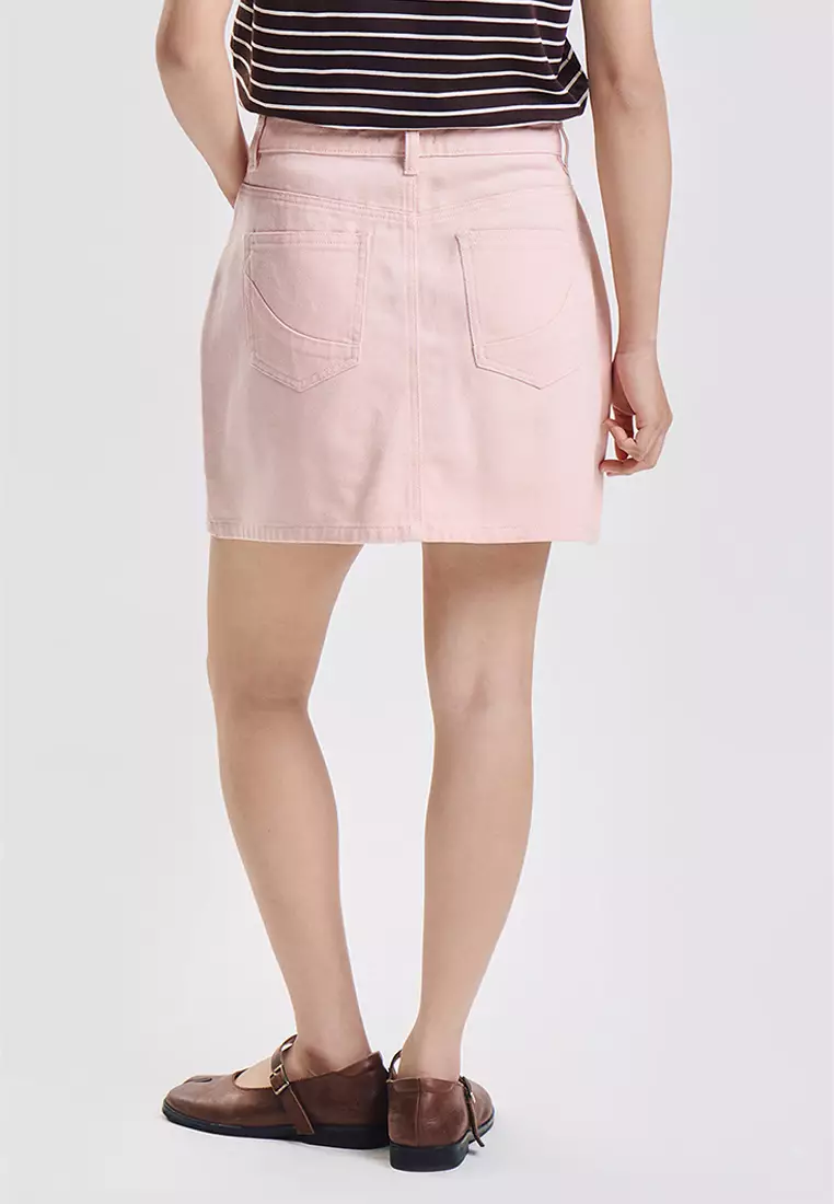 Carpenter Colored Denim Skirt