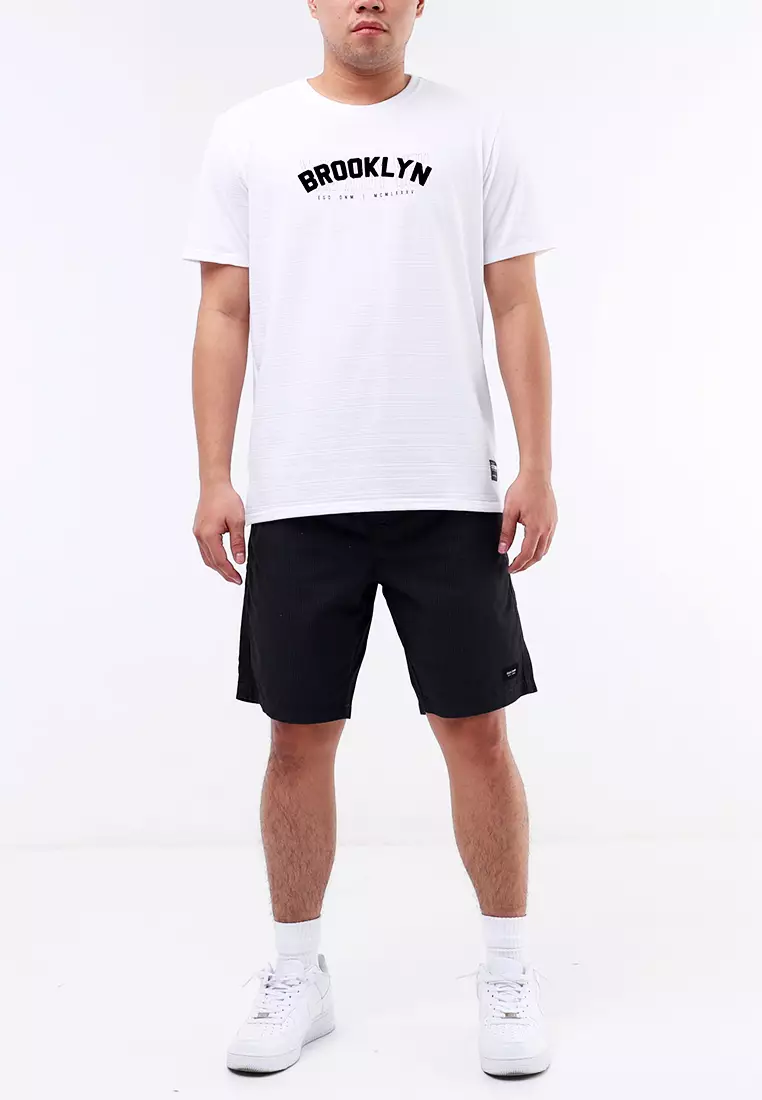 Round Neck Streaky Short Sleeves T-Shirt