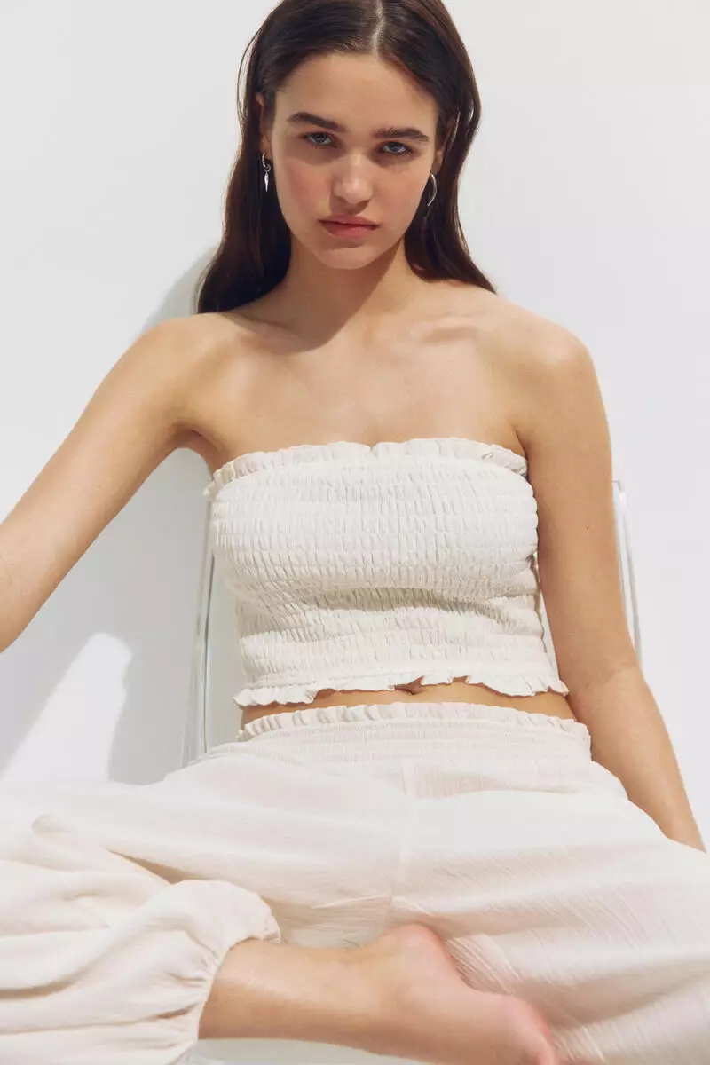 Smocked beach tube top