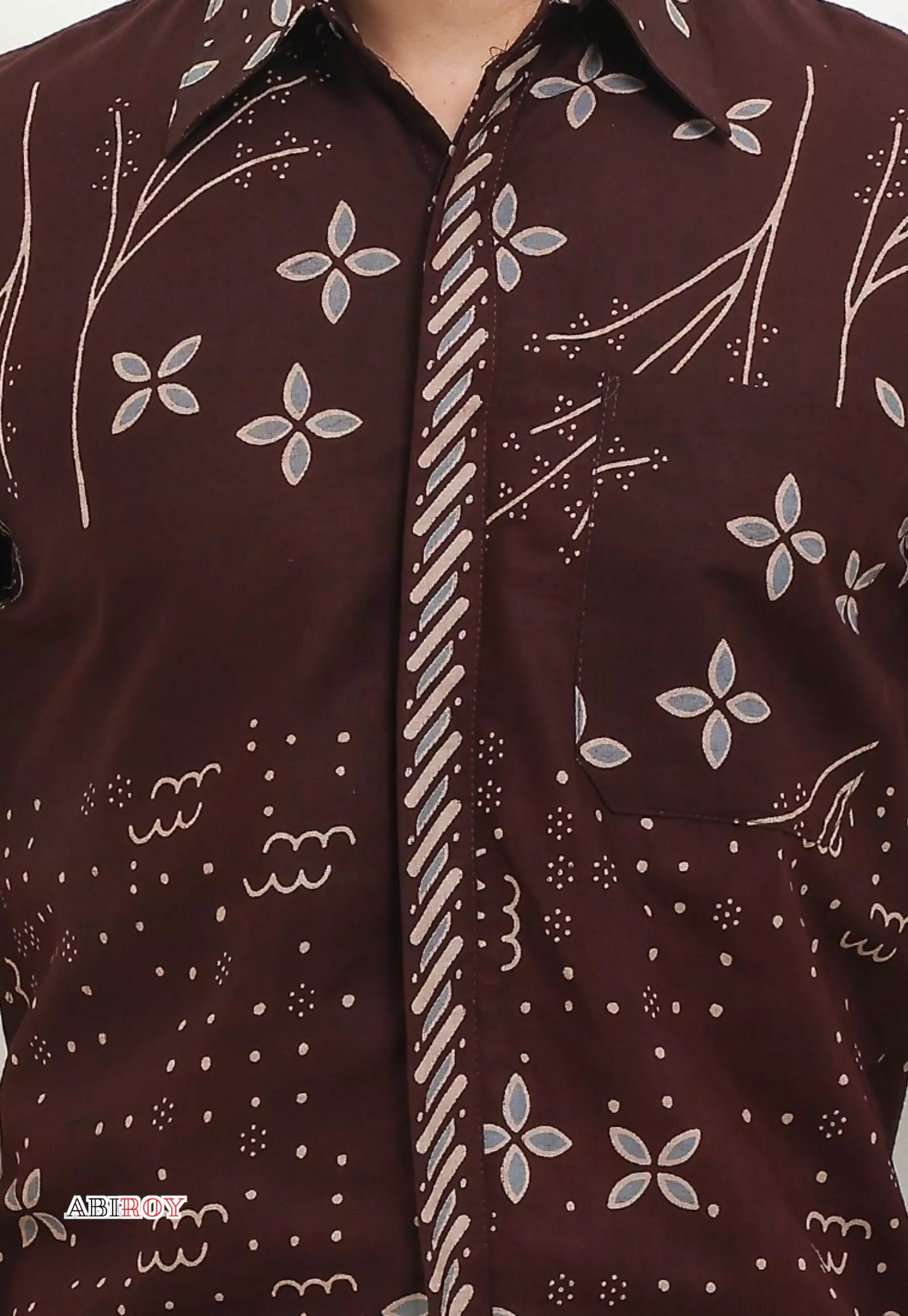 Wisandra Mahogany Kemeja Batik Pria Premium Slimfit Lengan Pendek NLN