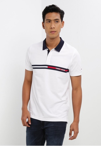 Tommy Hilfiger white Chest Flag Polo Shirt - Tommy Jeans 1B6E1AACA36C1DGS_1