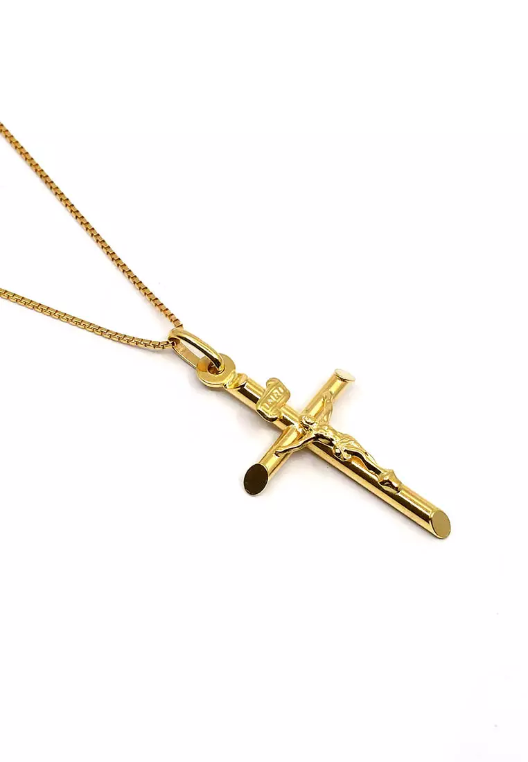 18K Japan Made Yellow Gold Necklace and Pendant