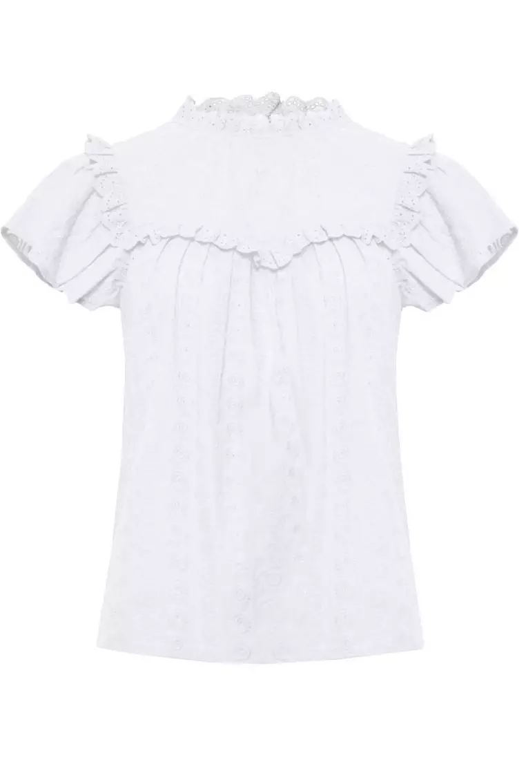 Vitanic Crochet Ruffle Top