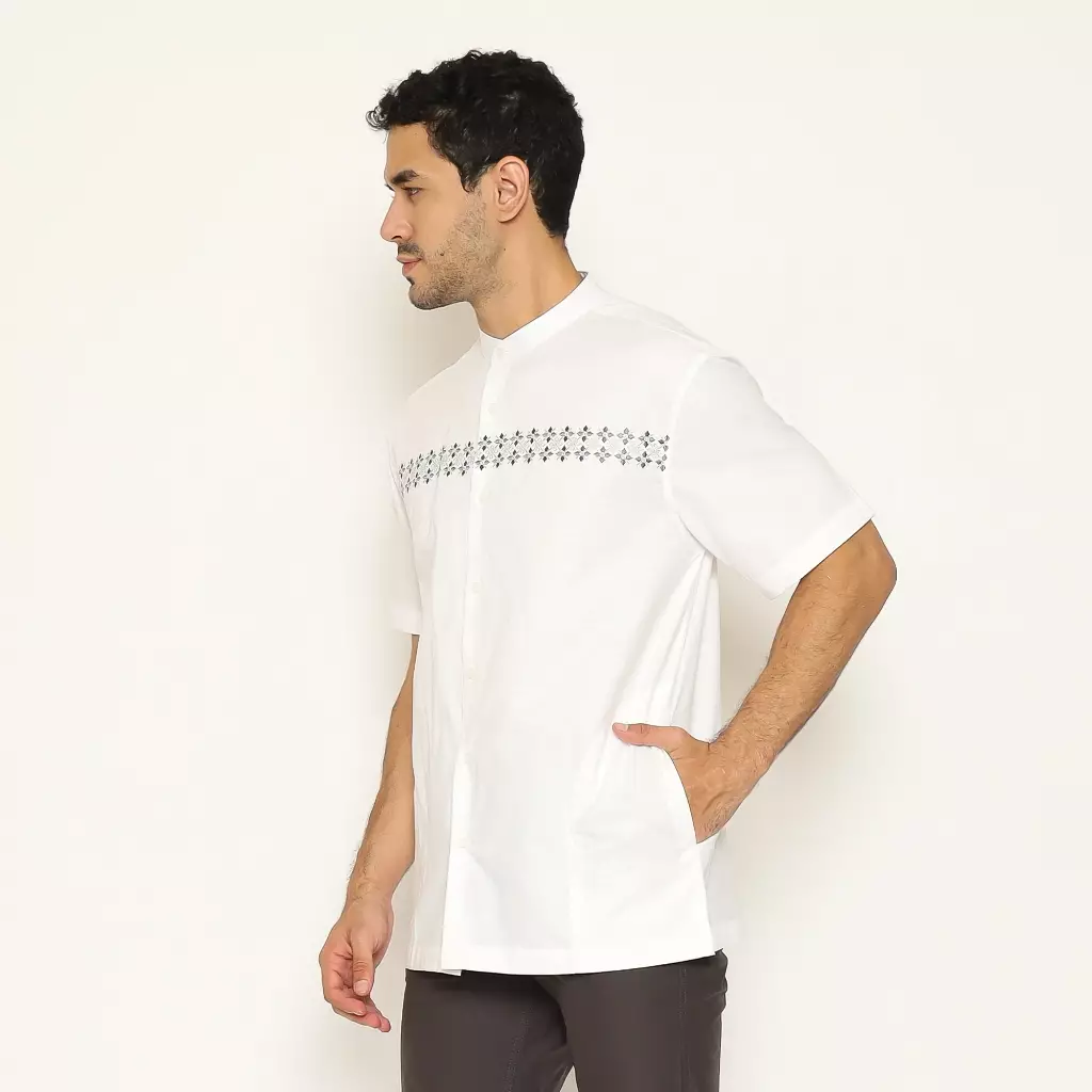 AMK Baju Koko Pria Lengan Pendek KK TAREEQ S/S Putih