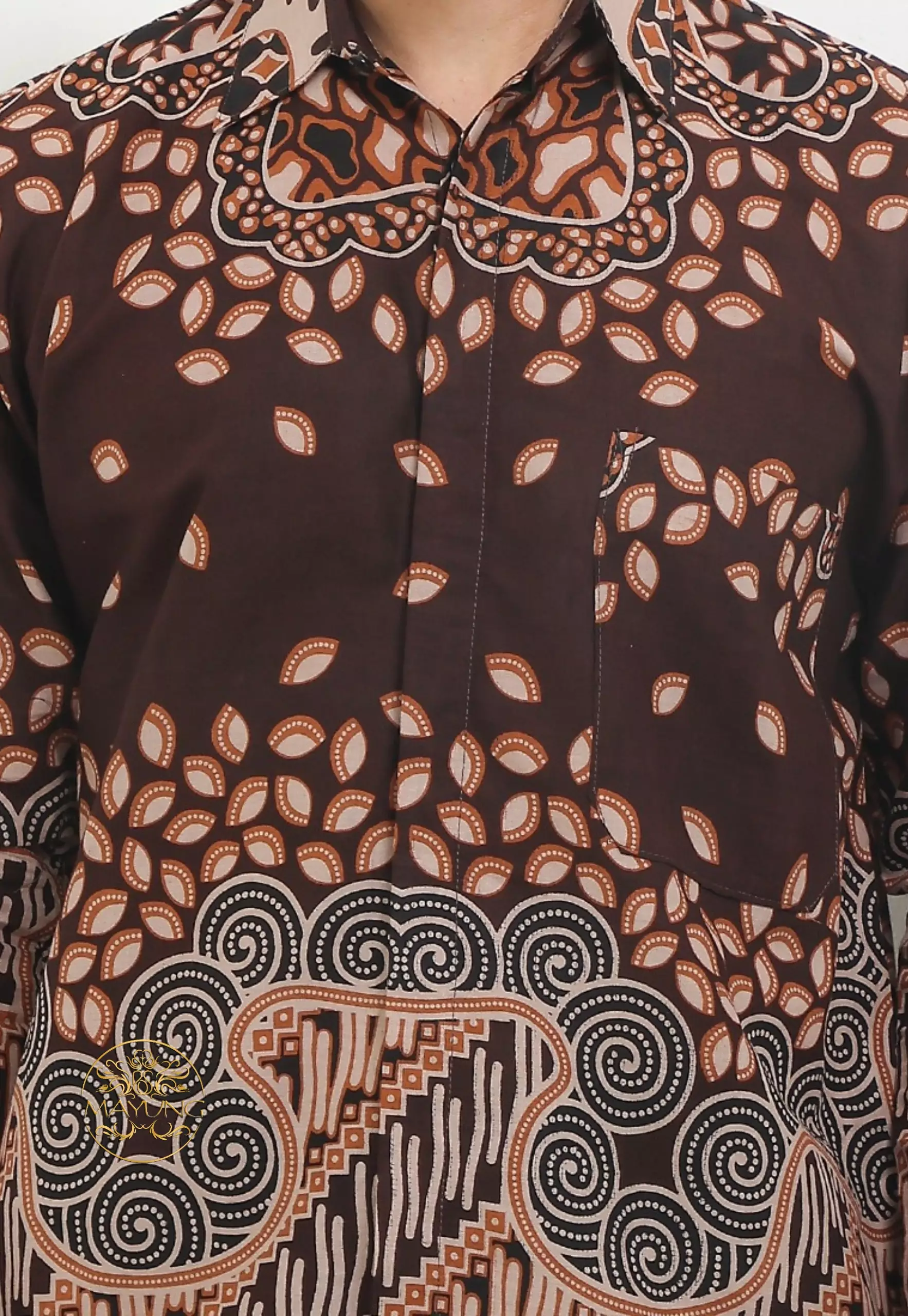 Florian Mahogany Kemeja Batik Pria Premium Lengan Panjang NLN