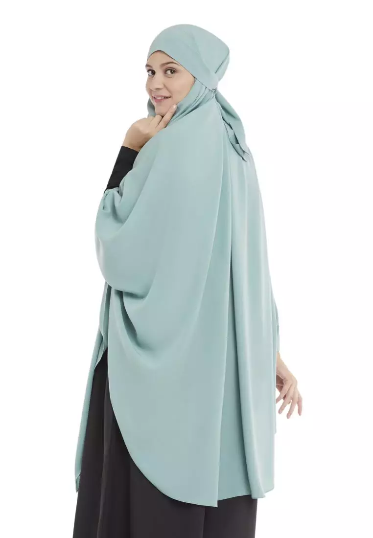 Queenza Zayidan French Khimar Hijab Ameera - Hijau Muda