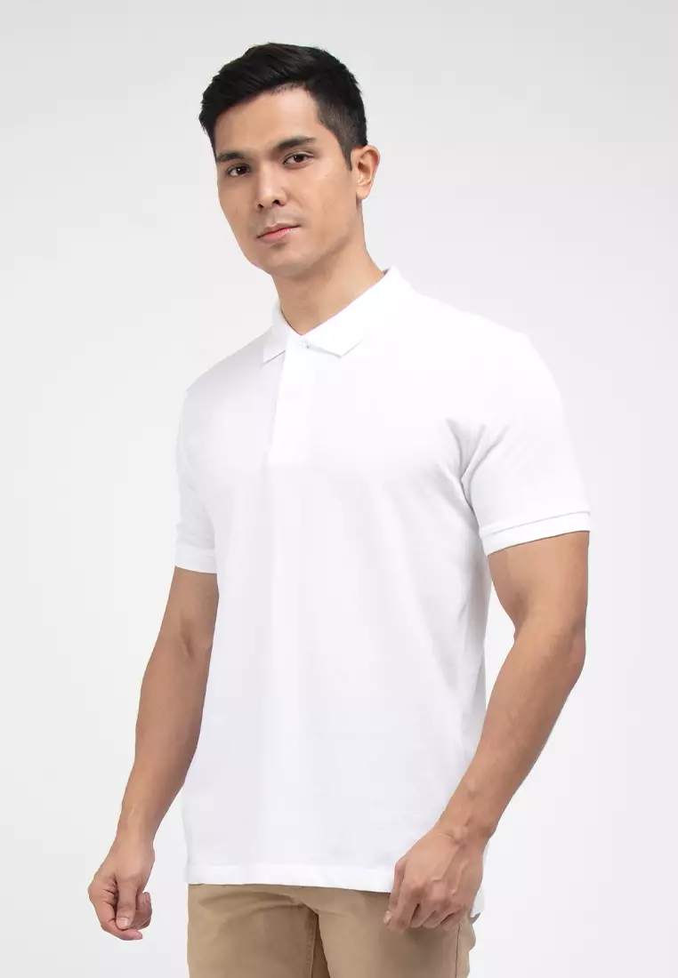 Buy FOREST Forest Plus Size T Shirt Men Cotton Pique Plain Collar
