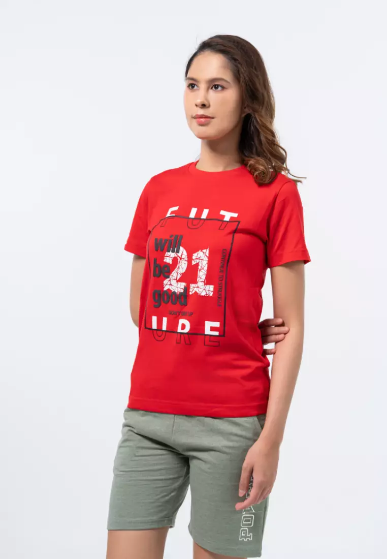 TRITONI WOMEN'S COTTON LIFESTYLE PRINTED SHORT SLEEVE T-SHIRT
