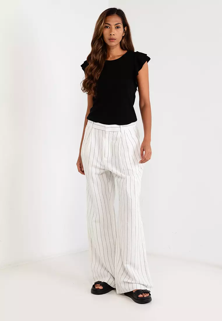 Gap wide leg linen pants hot sale
