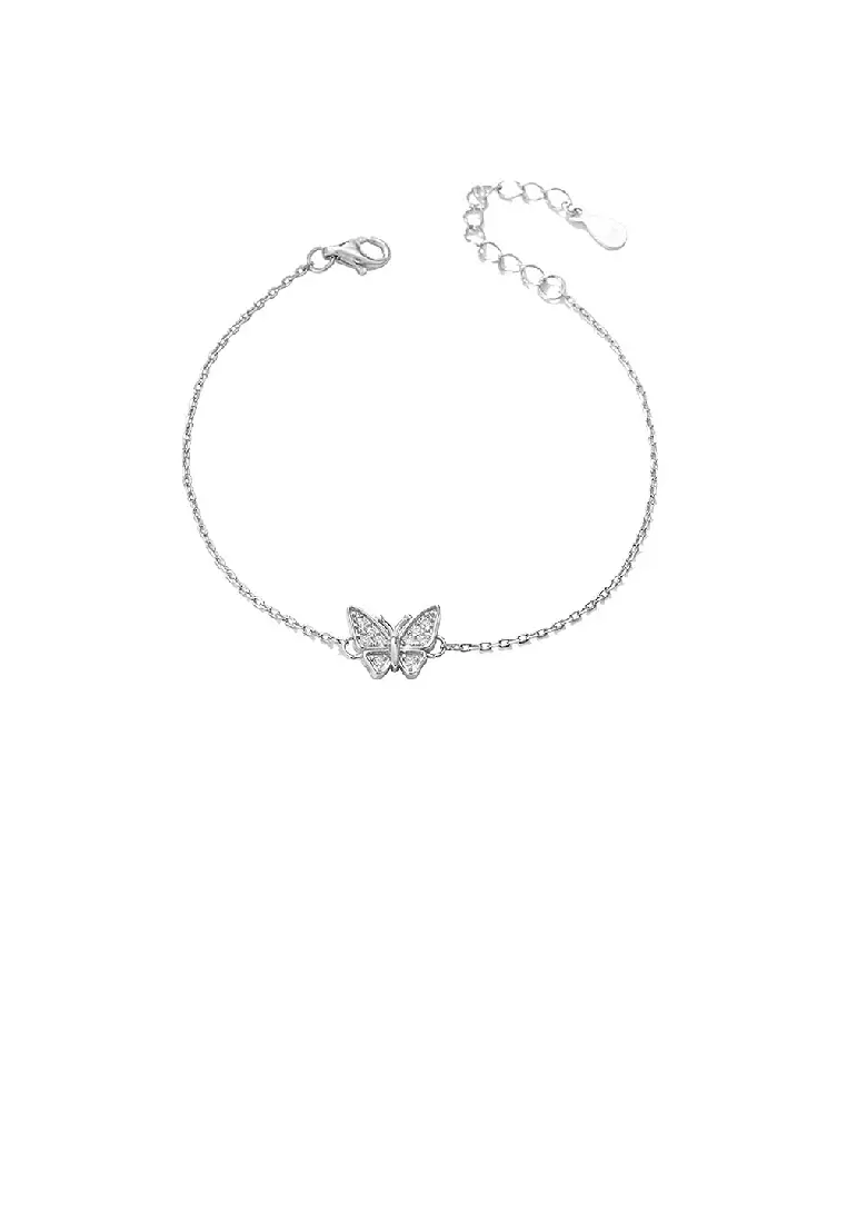 Buy Glamorousky 925 Sterling Silver Fashion Simple Butterfly