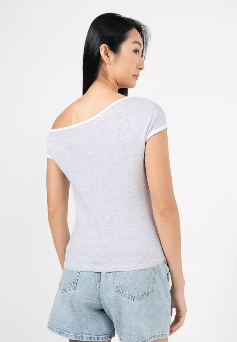 Off Shoulder Graphic Tee