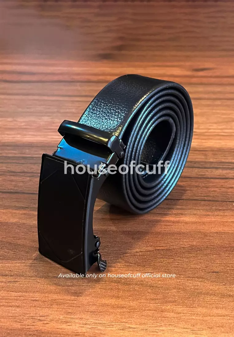 Houseofcuff ikat pinggang kulit rail hitam belt RL06