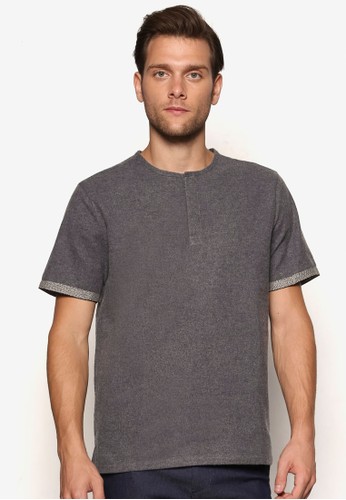 Woven Tee With Rib Detail