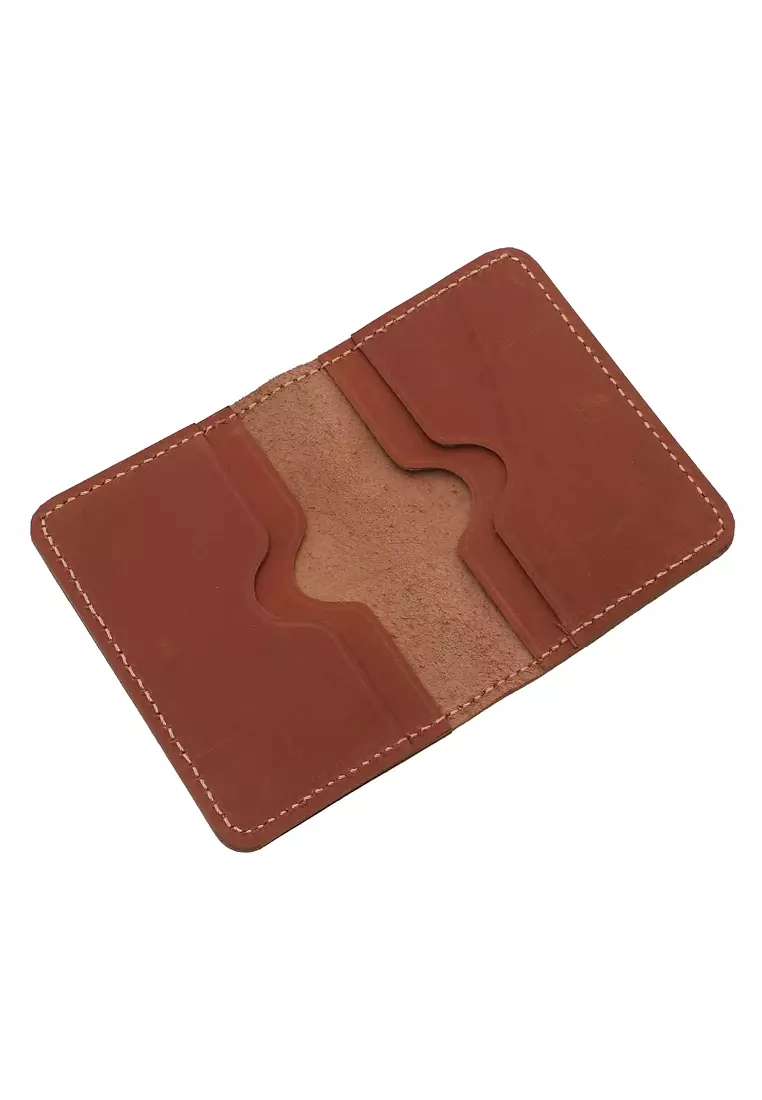 Zackly Card Holder Wallet Dompet Kartu Many Slot Handmade Material Genuine Leather Kulit 024 ORIGINAL - Browntan