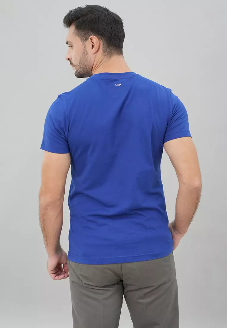 LGS - Kaos Youth Casual Pria - Lengan Pendek - Motif Sablon - Warna Biru - Slim Fit - GTS.878.N255.02.C