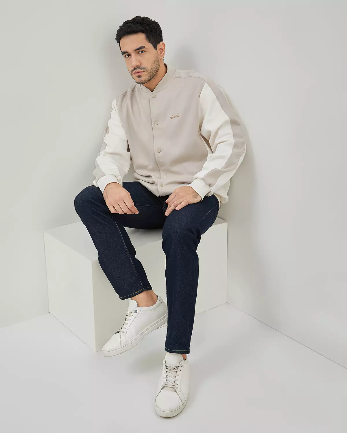 MEN'S CREAM VARSITY JACKET COMBINATION