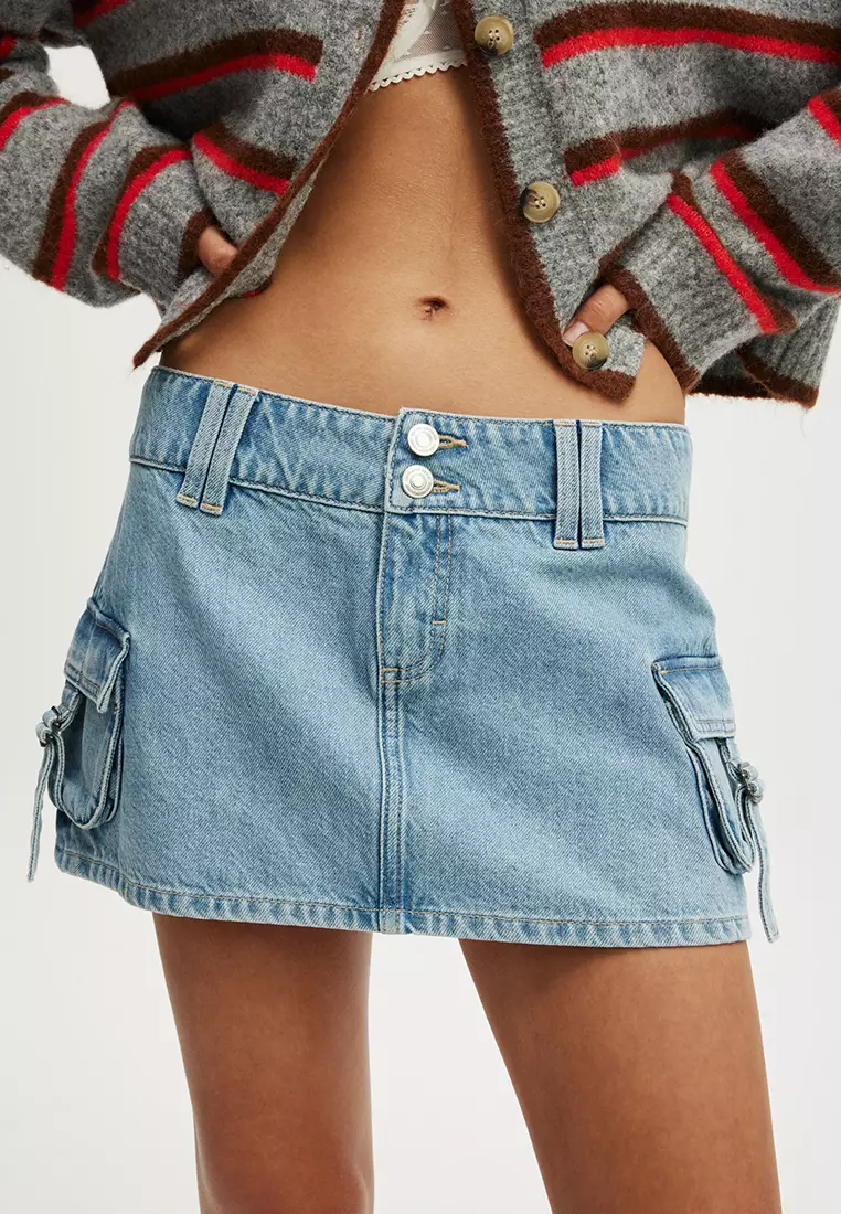 Cargo Denim Mini Skirt