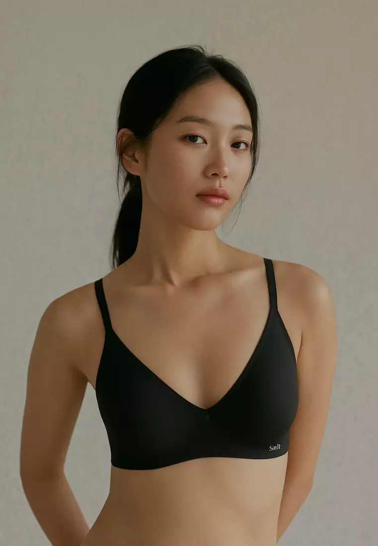 Premium Melanie Seamless Wireless Padded Support Bra in Black