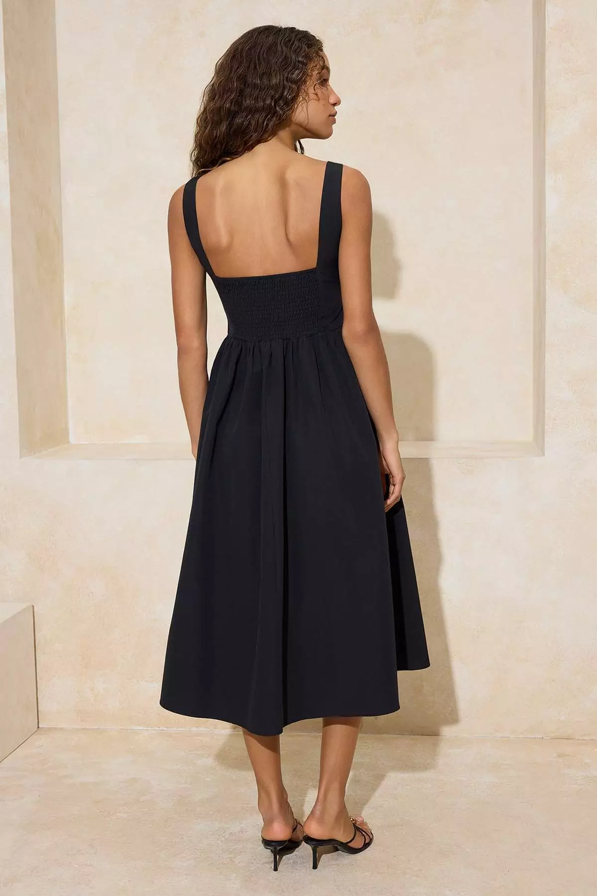 Black Gipeli Midi Poplin Woven Dress Twoss26El138