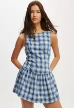 Stacey Check Navy/Multi