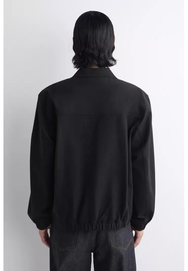 COLLARED INTERLOCK COTTON-JERSEY JACKET